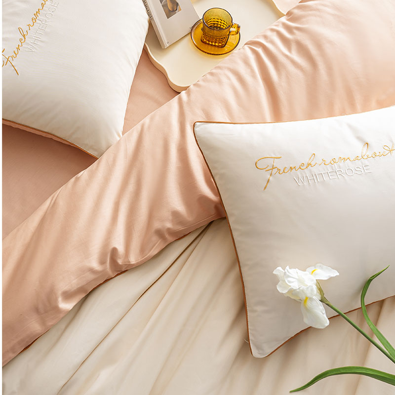 রঙ্গিন সরল এবং উদার খাঁটি সুতির বিছানা সেট